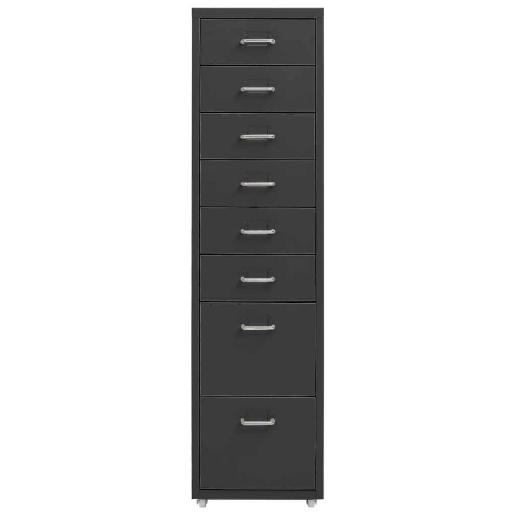 vidaXL Αρχειοθήκη Φορητή Ανθρακί 28 x 41 x 109 εκ. Μεταλλική