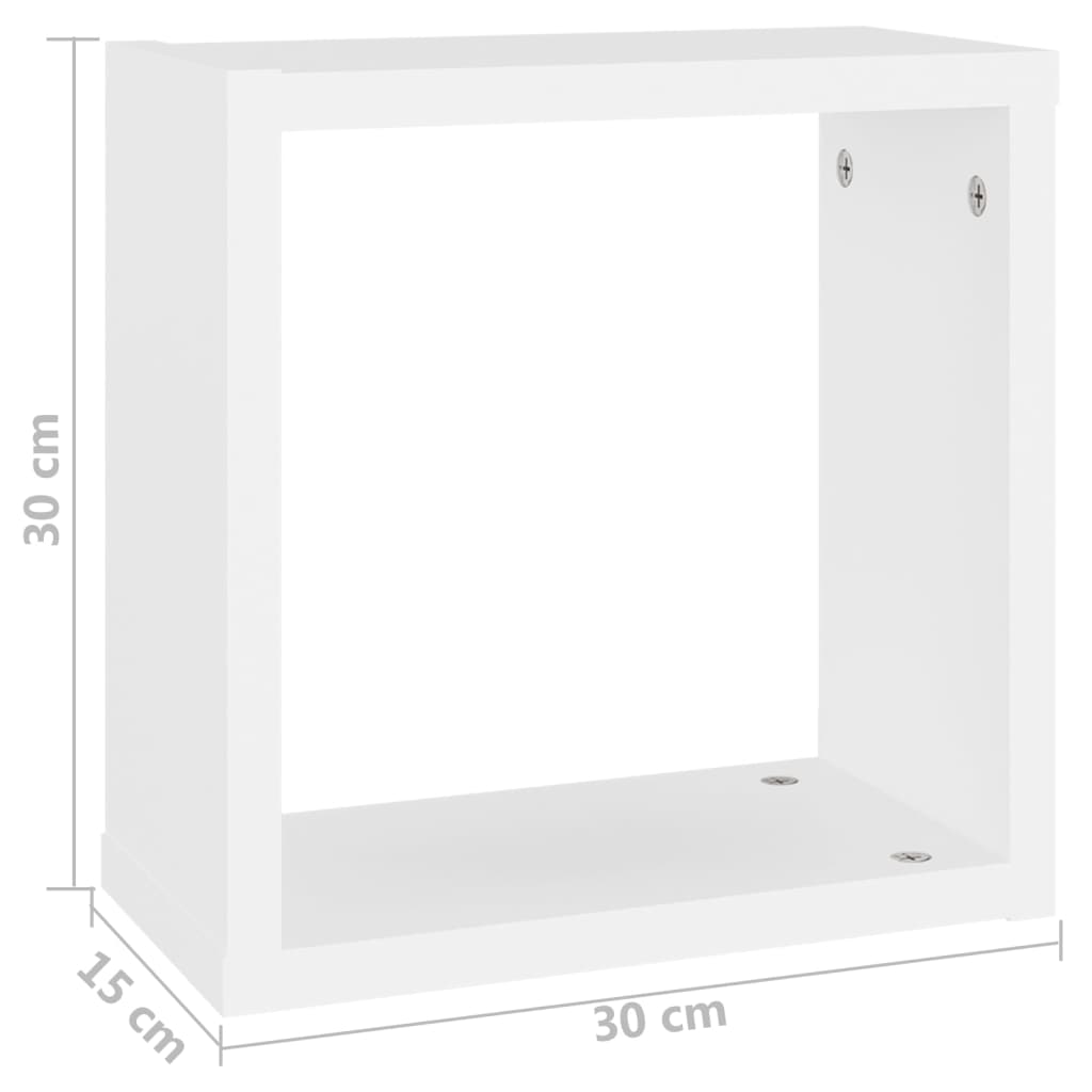 vidaXL Ράφια Κύβοι Τοίχου 6 τεμ. Λευκά 30 x 15 x 30 εκ.