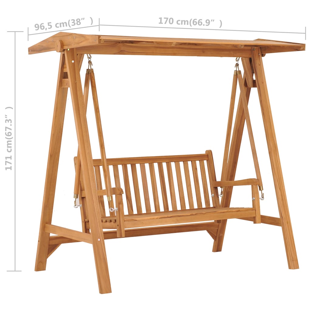 vidaXL Κούνια Κήπου 174 εκ. από Μασίφ Ξύλο Teak