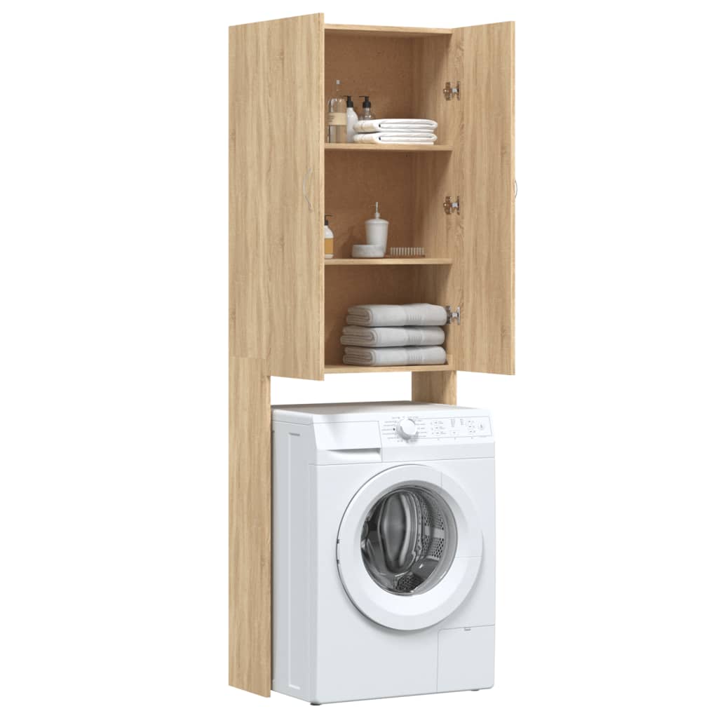 vidaXL Ντουλάπι Πλυντηρίου Sonoma Δρυς 64 x 25,5 x 190 εκ.