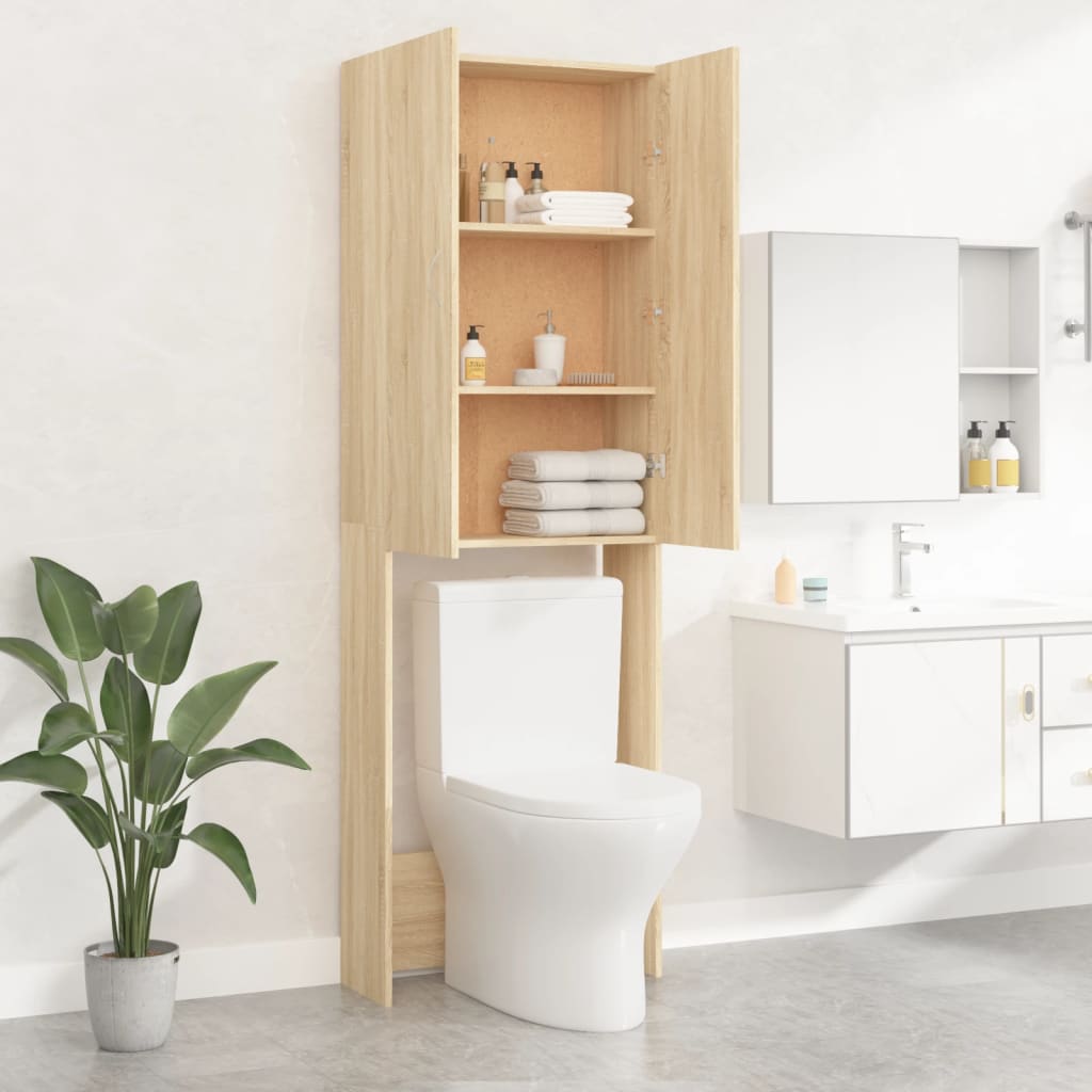 vidaXL Ντουλάπι Πλυντηρίου Sonoma Δρυς 64 x 25,5 x 190 εκ.