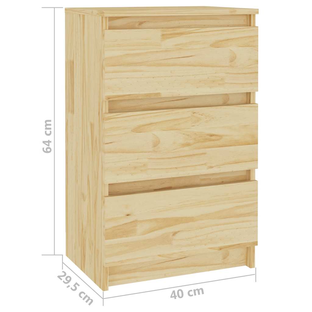 vidaXL Κομοδίνο 40 x 29,5 x 64 εκ. από Μασίφ Ξύλο Πεύκου