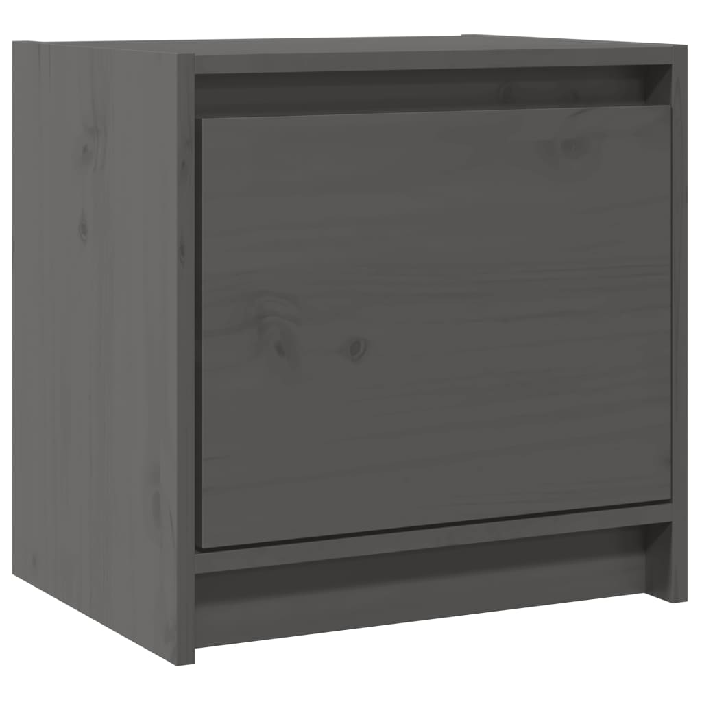 vidaXL Κομοδίνα 2 τεμ. Γκρι 40 x 30,5 x 40 εκ. από Μασίφ Ξύλο Πεύκου