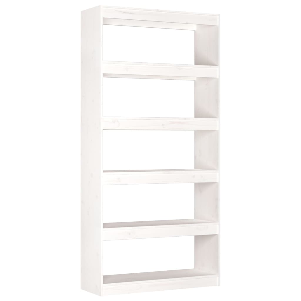 vidaXL Βιβλιοθήκη/Διαχωριστικό Χώρου Λευκή 80x30x167,4 εκ. Μασίφ Πεύκο