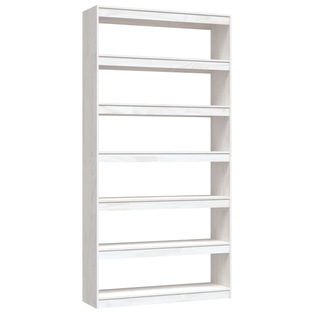 vidaXL Βιβλιοθήκη/Διαχωριστικό Χώρου Λευκό 100x30x200 εκ. Ξύλο Πεύκου