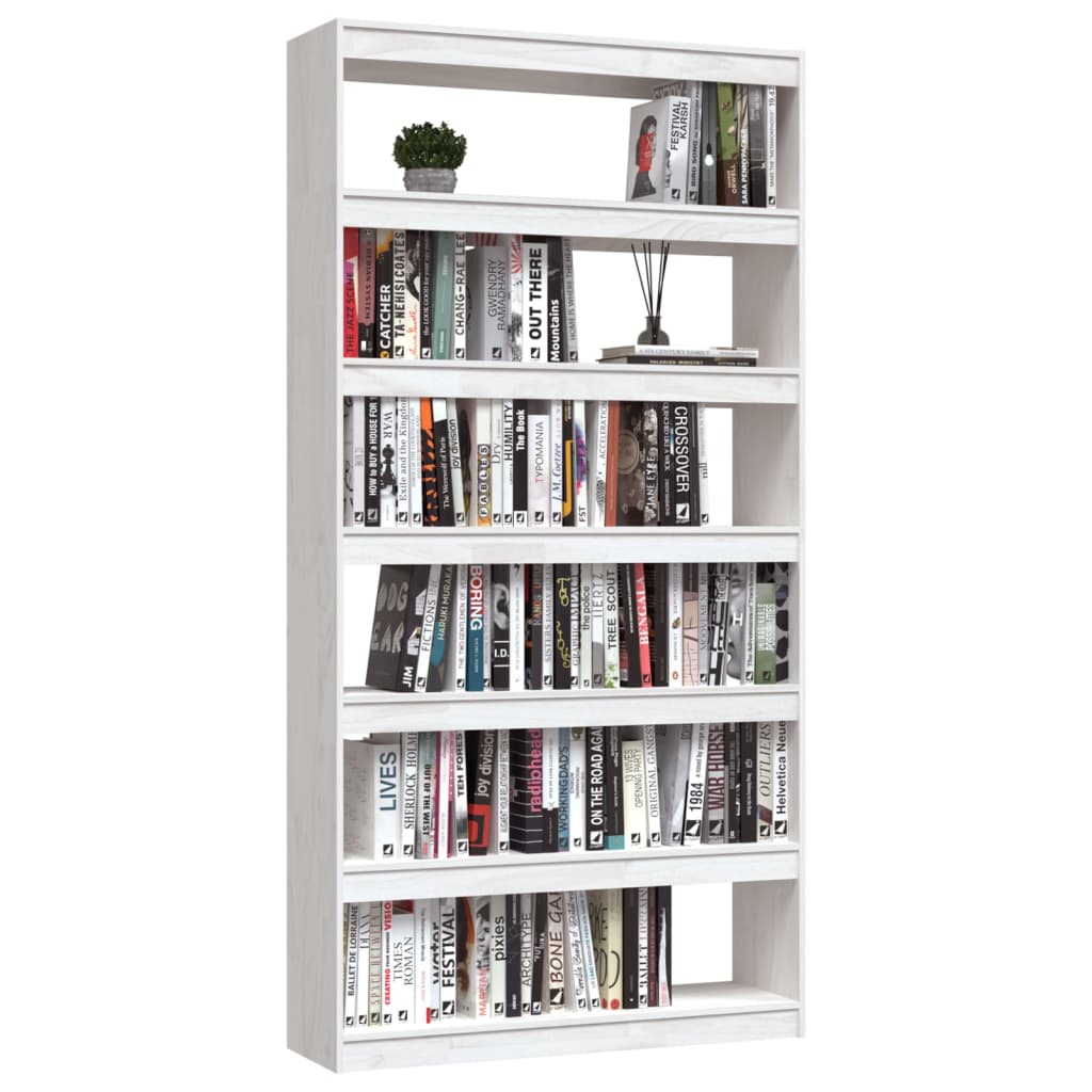 vidaXL Βιβλιοθήκη/Διαχωριστικό Χώρου Λευκό 100x30x200 εκ. Ξύλο Πεύκου