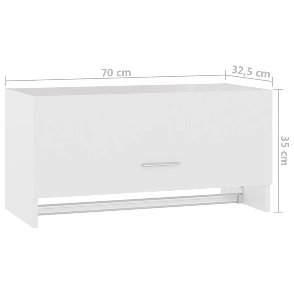 vidaXL Ντουλάπα Λευκή 70 x 32,5 x 35 εκ. από Επεξ. Ξύλο