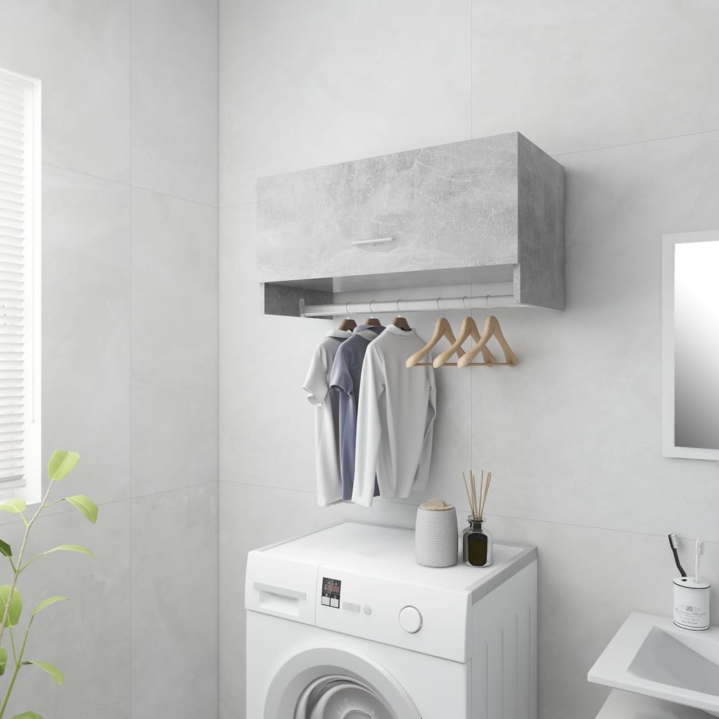 vidaXL Ντουλάπα Γκρι Σκυροδέματος 70 x 32,5 x 35 εκ. από Επεξ. Ξύλο