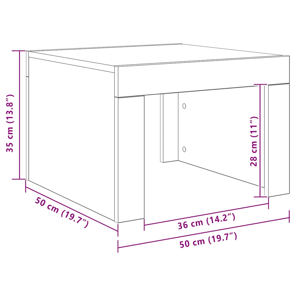 vidaXL Τραπεζάκι Σαλονιού Λευκό 50x50x35 εκ. από Επεξεργασμένο Ξύλο