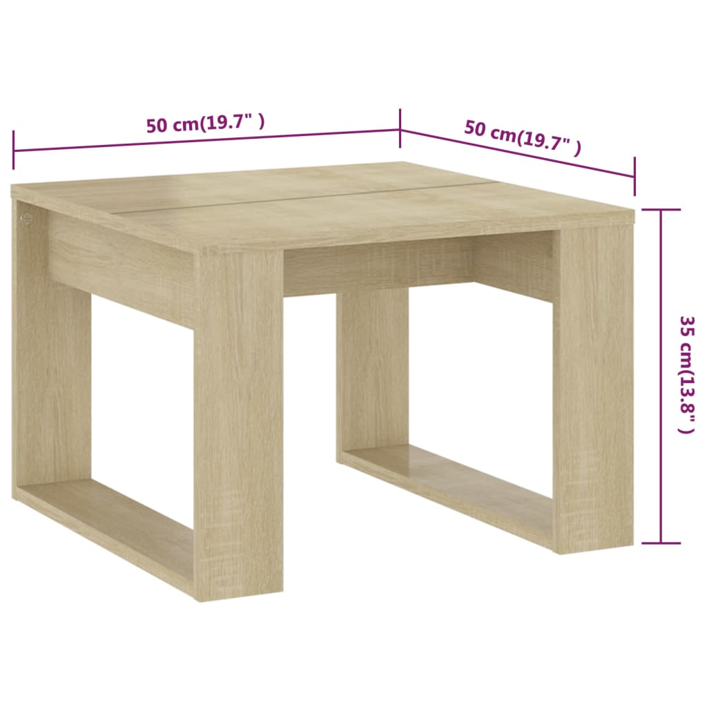 vidaXL Τραπέζι Βοηθητικό Sonoma Δρυς 50 x 50 x 35 εκ. από Επεξ. Ξύλο