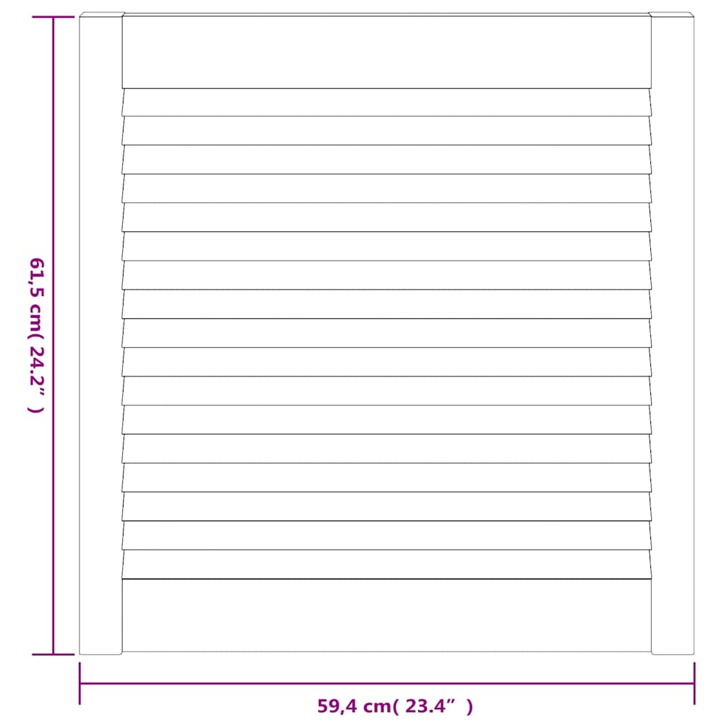 vidaXL Πορτάκι με Περσίδες 61,5x59,4 εκ. από Μασίφ Ξύλο Πεύκου
