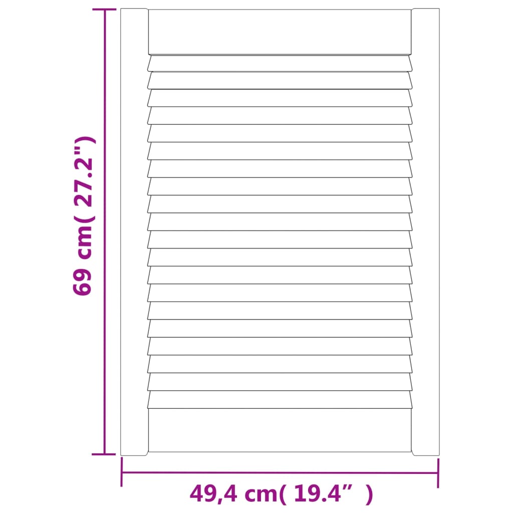 vidaXL Πορτάκια με Περσίδες 4 Τεμ. 69x49,4 εκ. από Μασίφ Ξύλο Πεύκου