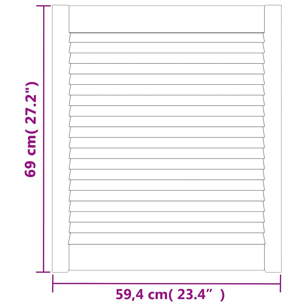 vidaXL Πορτάκια με Περσίδες 4 Τεμ. 69x59,4 εκ. από Μασίφ Ξύλο Πεύκου