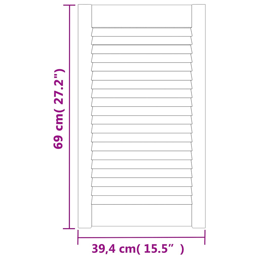 vidaXL Πορτάκια με Περσίδες 4 Τεμ. Λευκά 69x39,4εκ Μασίφ Ξύλο Πεύκου