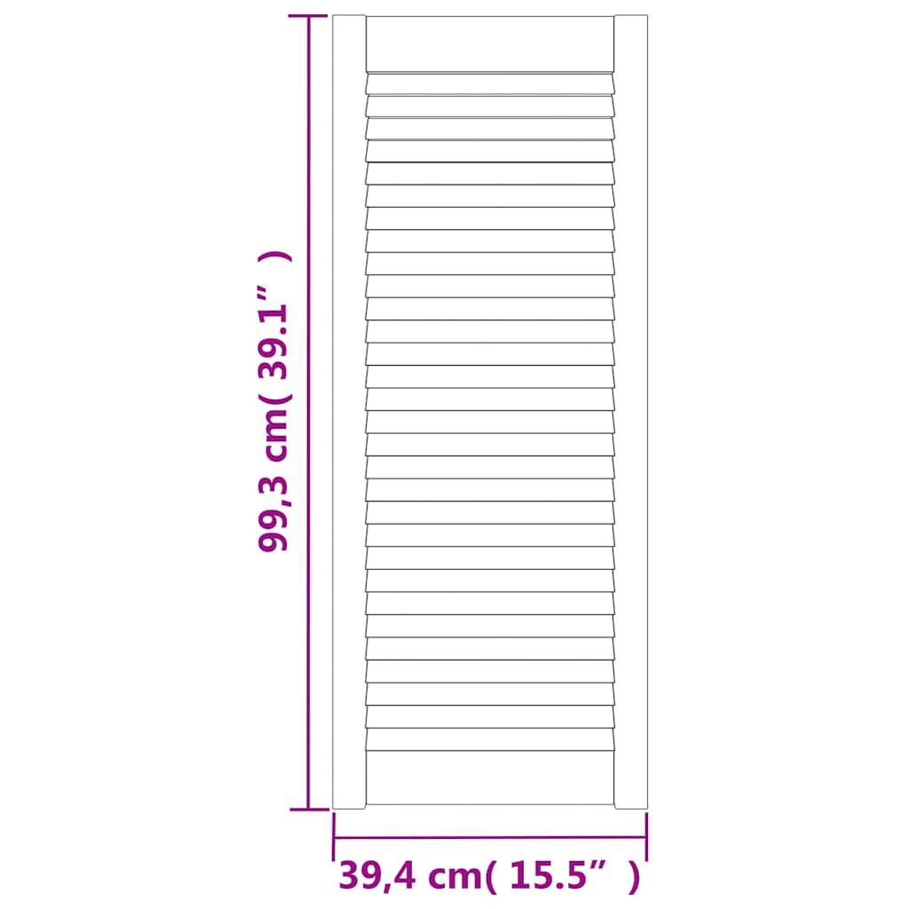 vidaXL Πορτάκια με Περσίδες 2 τεμ. Λευκά 99,3x39,4εκ Μασίφ Ξύλο Πεύκου