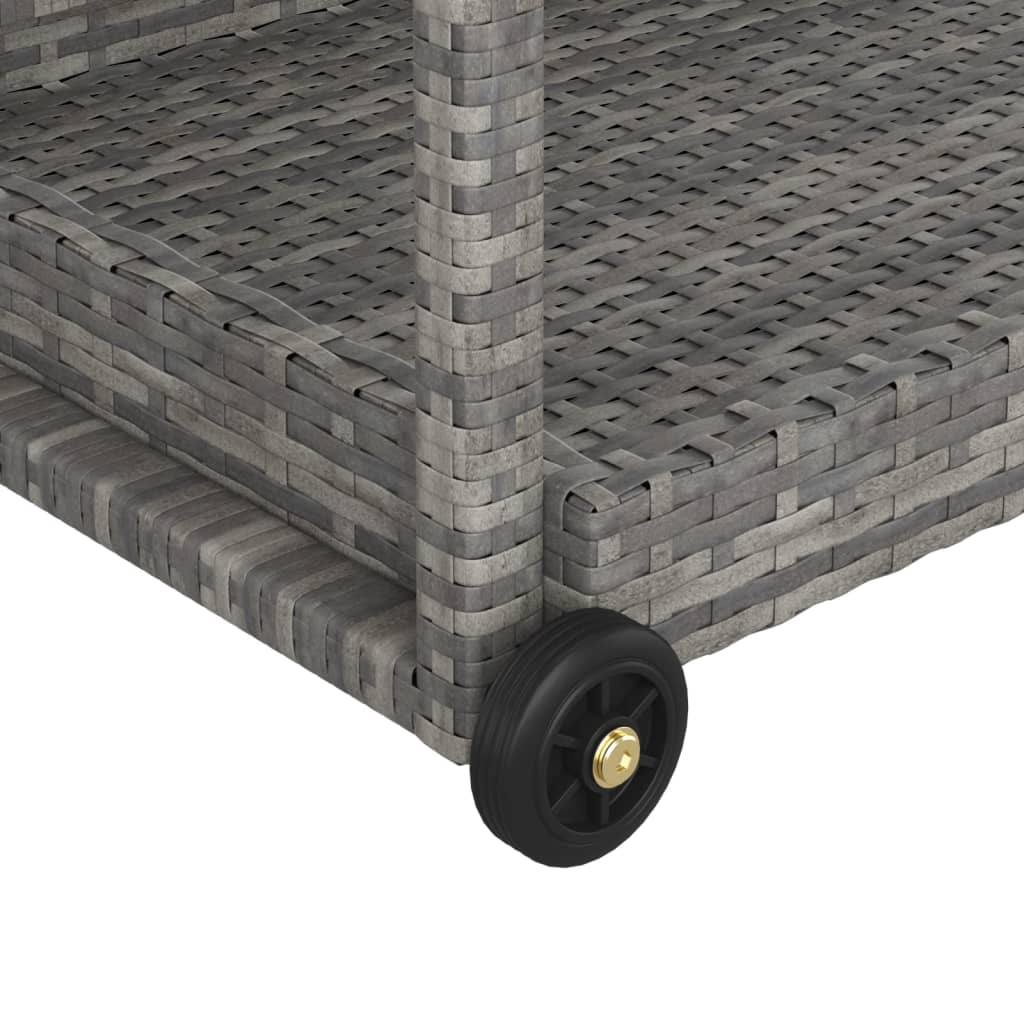 vidaXL Τρόλεϊ Μεταφοράς Γκρι 100 x 45 x 83 εκ. από Συνθετικό Ρατάν