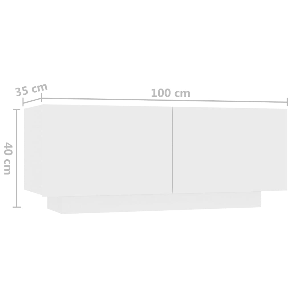 vidaXL Έπιπλο Τηλεόρασης με LED Λευκό 180 x 35 x 40 εκ.