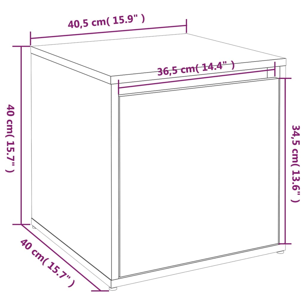 vidaXL Κουτί με Συρτάρι Μαύρο 40,5 x 40 x 40 εκ. Επεξεργασμένο Ξύλο