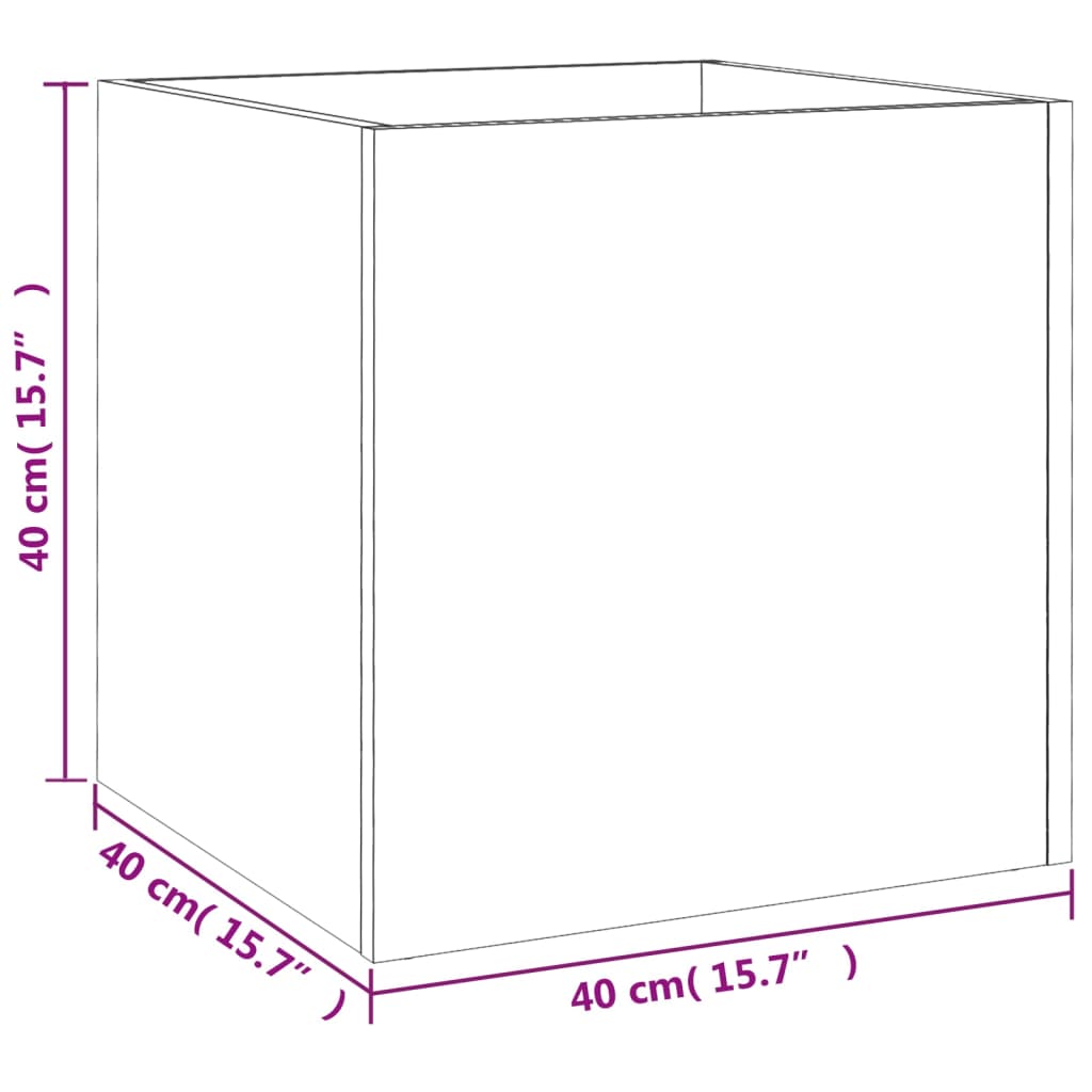 vidaXL Ζαρντινιέρα Μαύρη 40 x 40 x 40 εκ. από Επεξεργασμένο Ξύλο