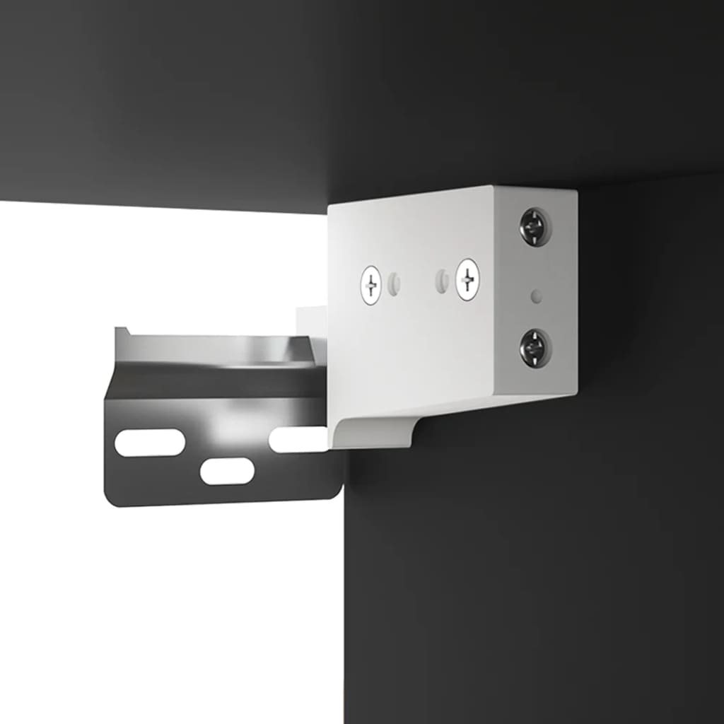 vidaXL Έπιπλο Καθρέπτη με LED Μαύρο 76 x 15 x 55 εκ.