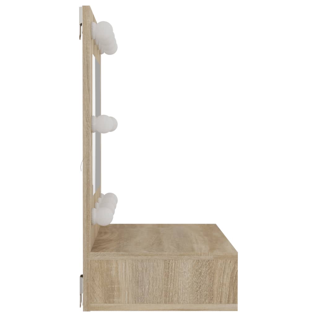 vidaXL Έπιπλο Καθρέπτη με LED Sonoma Δρυς 60 x 31,5 x 62 εκ.