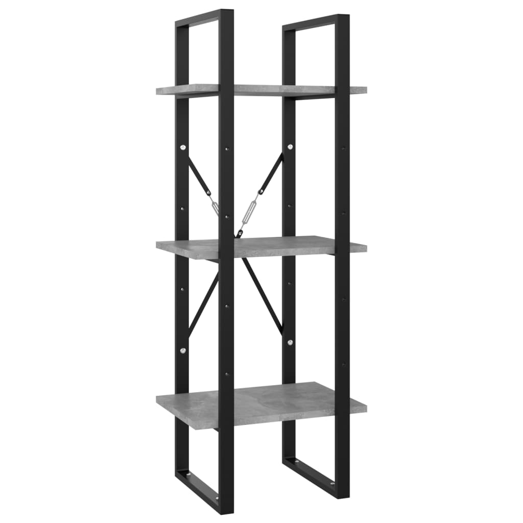 vidaXL Βιβλιοθήκη με 5 Ράφια Γκρι Σκυρ. 40 x 30 x 175 εκ. Επεξ. Ξύλο