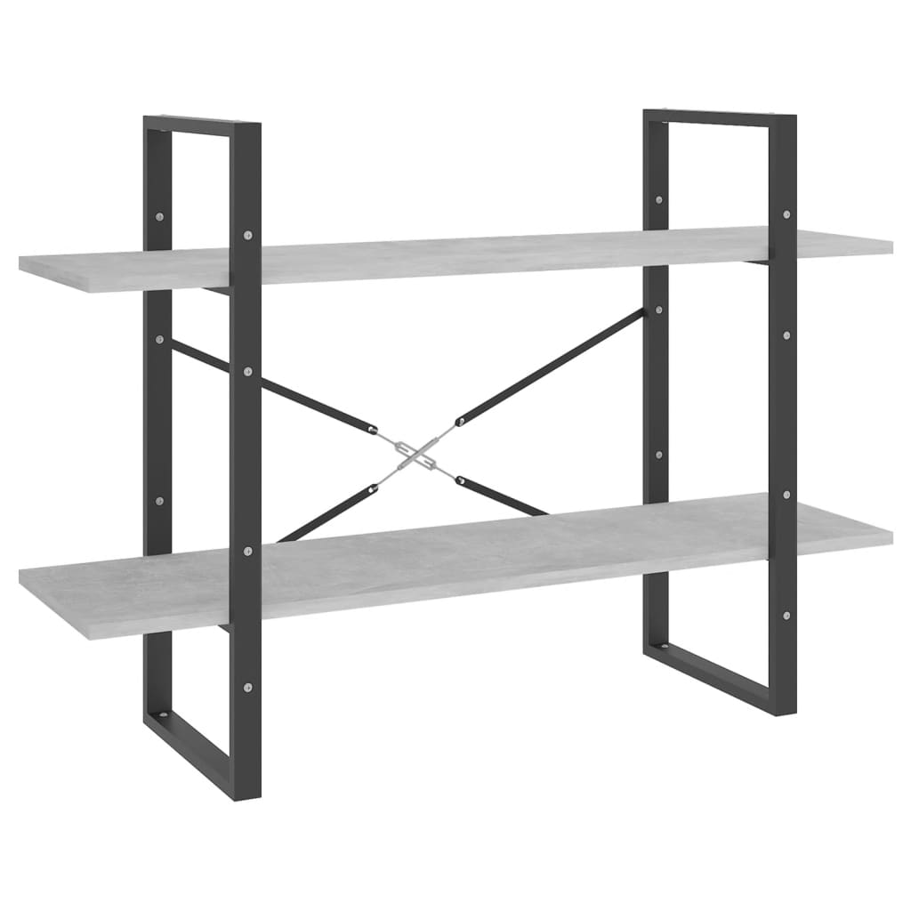 vidaXL Βιβλιοθήκη με 5 Ράφια Γκρι Σκυρ. 100 x 30 x 175 εκ. Επεξ. Ξύλο