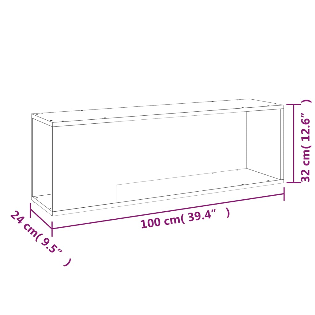 vidaXL Έπιπλο Τηλεόρασης Sonoma Δρυς 100 x 24 x 32 εκ. Επεξεργ. Ξύλο