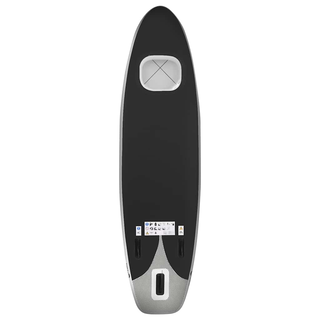 vidaXL Σανίδα SUP Φουσκωτή Σετ Μαύρη 330 x 76 x 10 εκ.