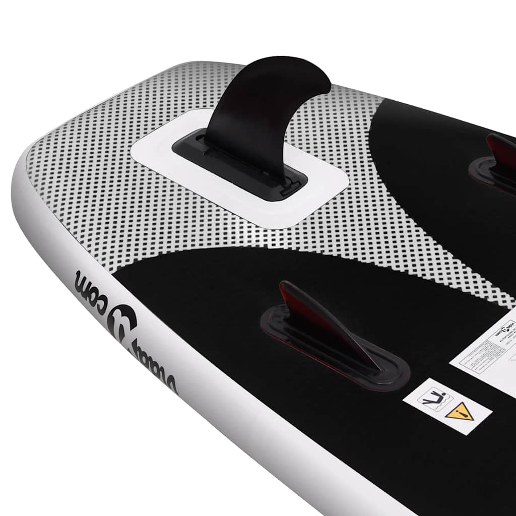 vidaXL Σανίδα SUP Φουσκωτή Σετ Μαύρη 330 x 76 x 10 εκ.