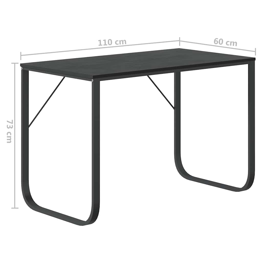 vidaXL Γραφείο Υπολογιστή Μαύρο 110 x 60 x 73 εκ. από Μοριοσανίδα
