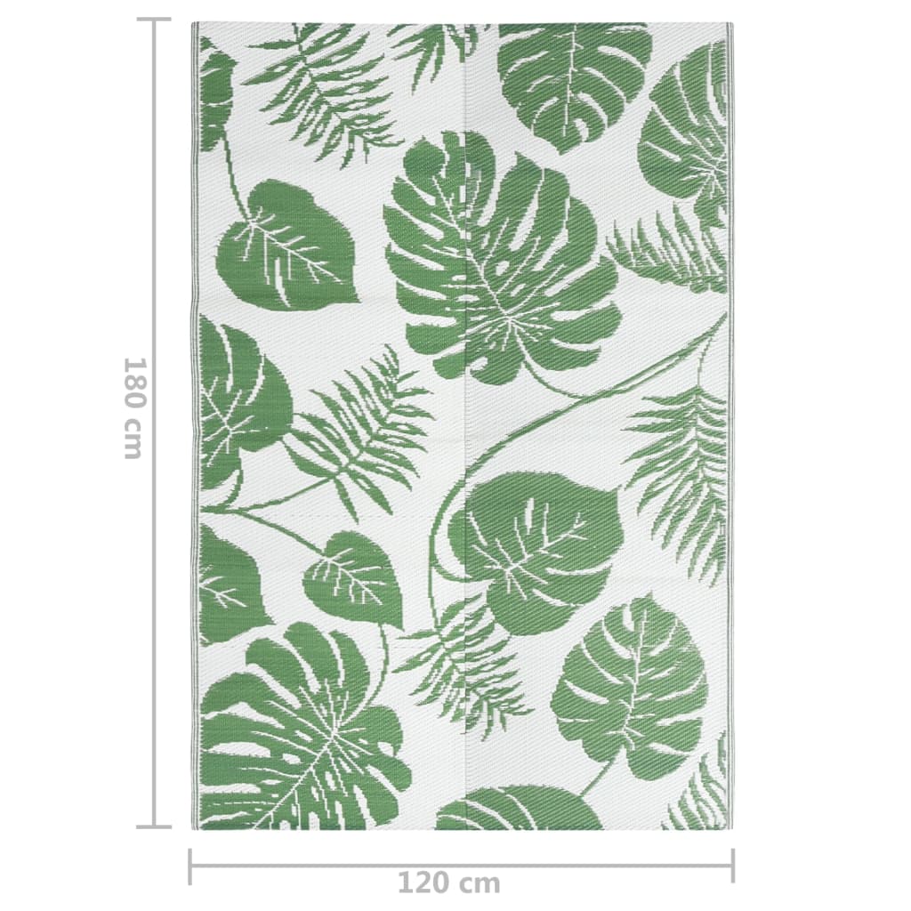 vidaXL Χαλί εξωτερικού χώρου ARAKIL Πράσινο 120x180 cm PP