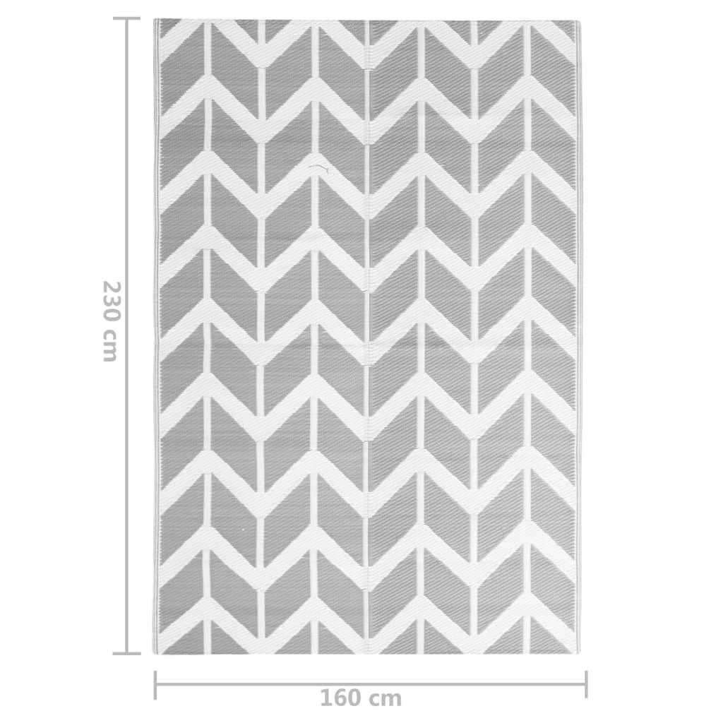 vidaXL Χαλί εξωτερικού χώρου ARAKIL Γκρι 160x230 cm PP