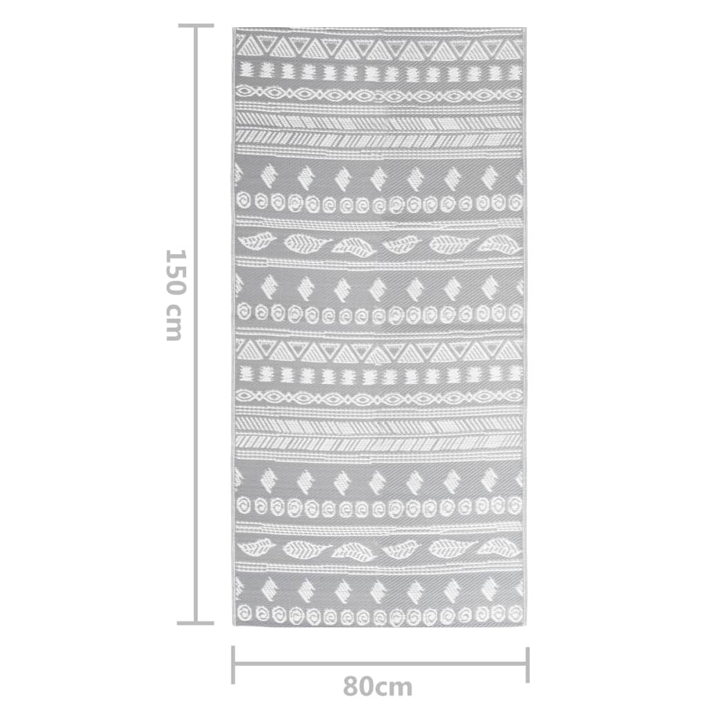vidaXL Χαλί εξωτερικού χώρου ARAKIL Γκρι 80x150 cm PP