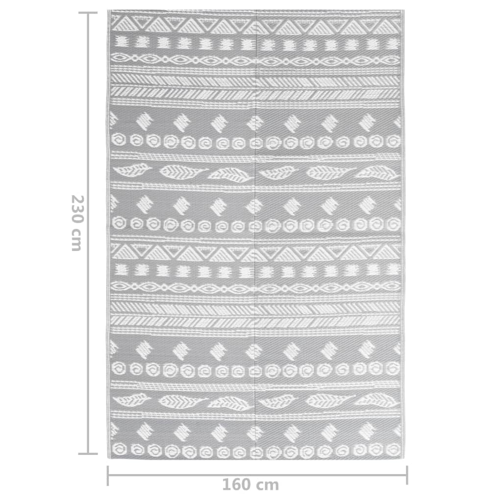 vidaXL Χαλί εξωτερικού χώρου ARAKIL Γκρι 160x230 cm PP