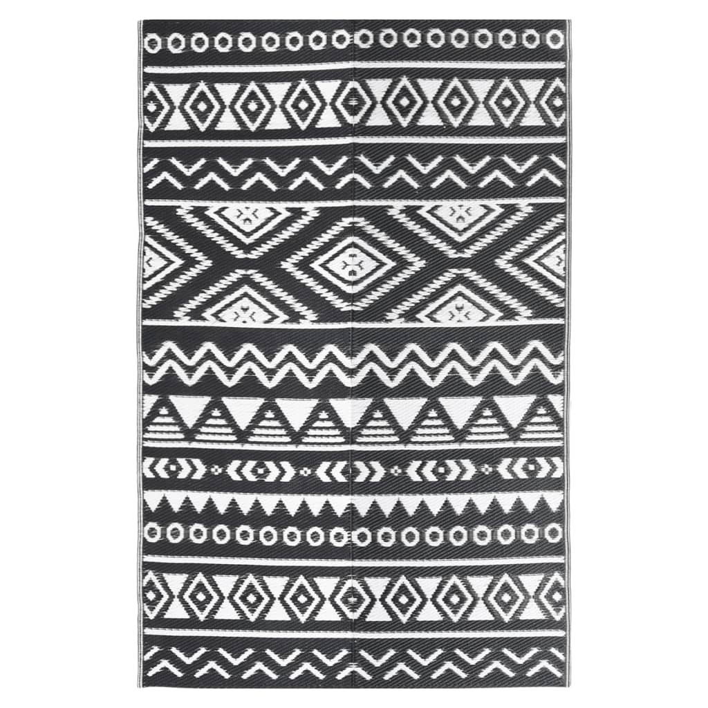 vidaXL Χαλί εξωτερικού χώρου ARAKIL Μαύρο 140x200 cm PP
