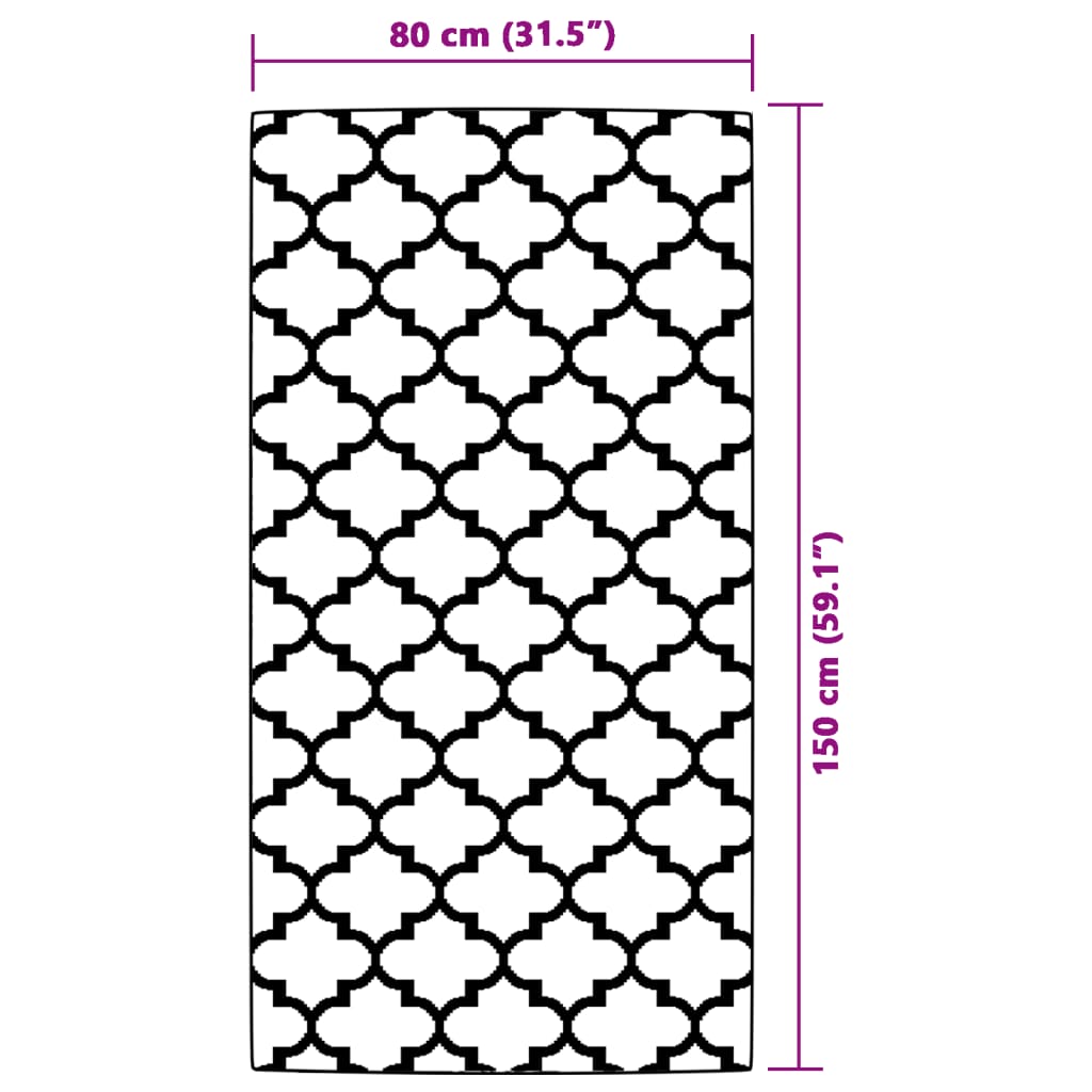 vidaXL Χαλί εξωτερικού χώρου ARAKIL μπλε 80x150 cm PP