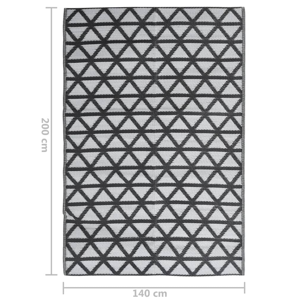 vidaXL Χαλί εξωτερικού χώρου ARAKIL Μαύρο 140x200 cm PP