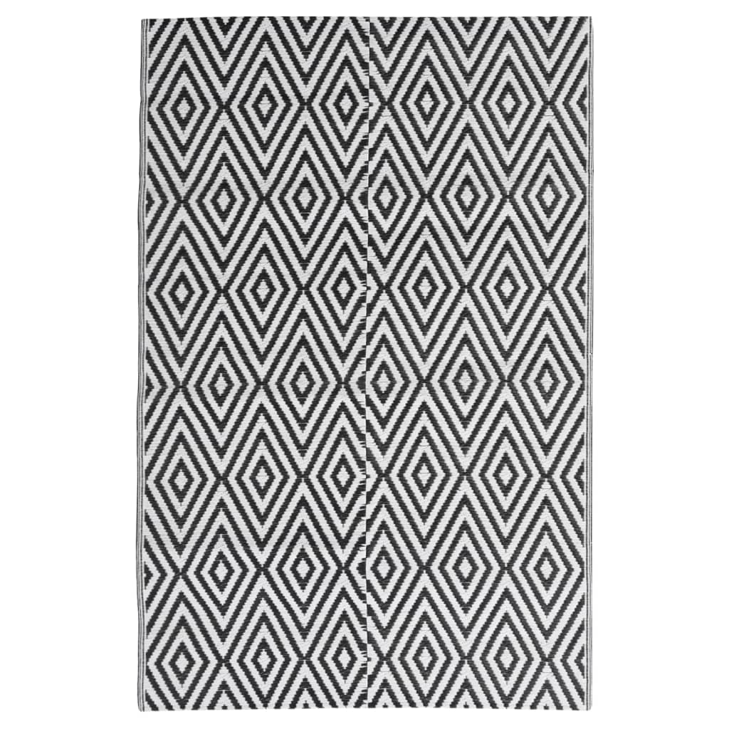 vidaXL Χαλί εξωτερικού χώρου ARAKIL Μαύρο 140x200 cm PP