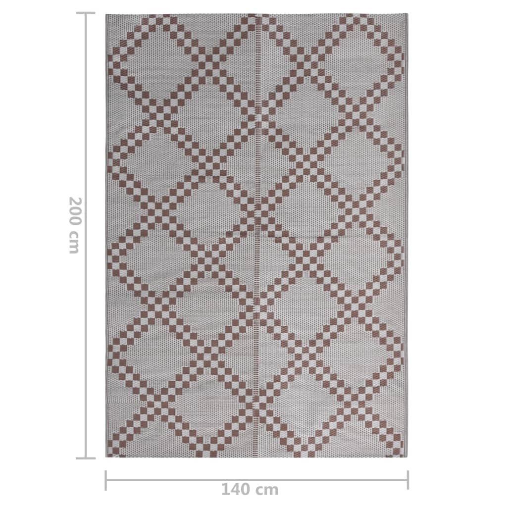 vidaXL Χαλί εξωτερικού χώρου ARAKIL Καφέ 140x200 cm PP