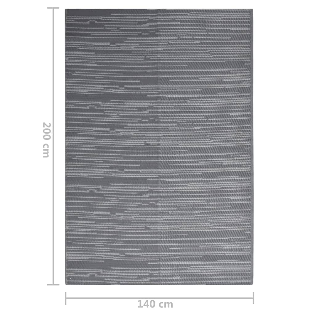 vidaXL Χαλί εξωτερικού χώρου ARAKIL Ανθρακί 140x200 cm PP