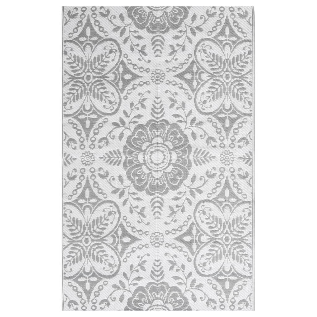 vidaXL Χαλί εξωτερικού χώρου ARAKIL Ανοιχτό γκρι 140x200 cm PP