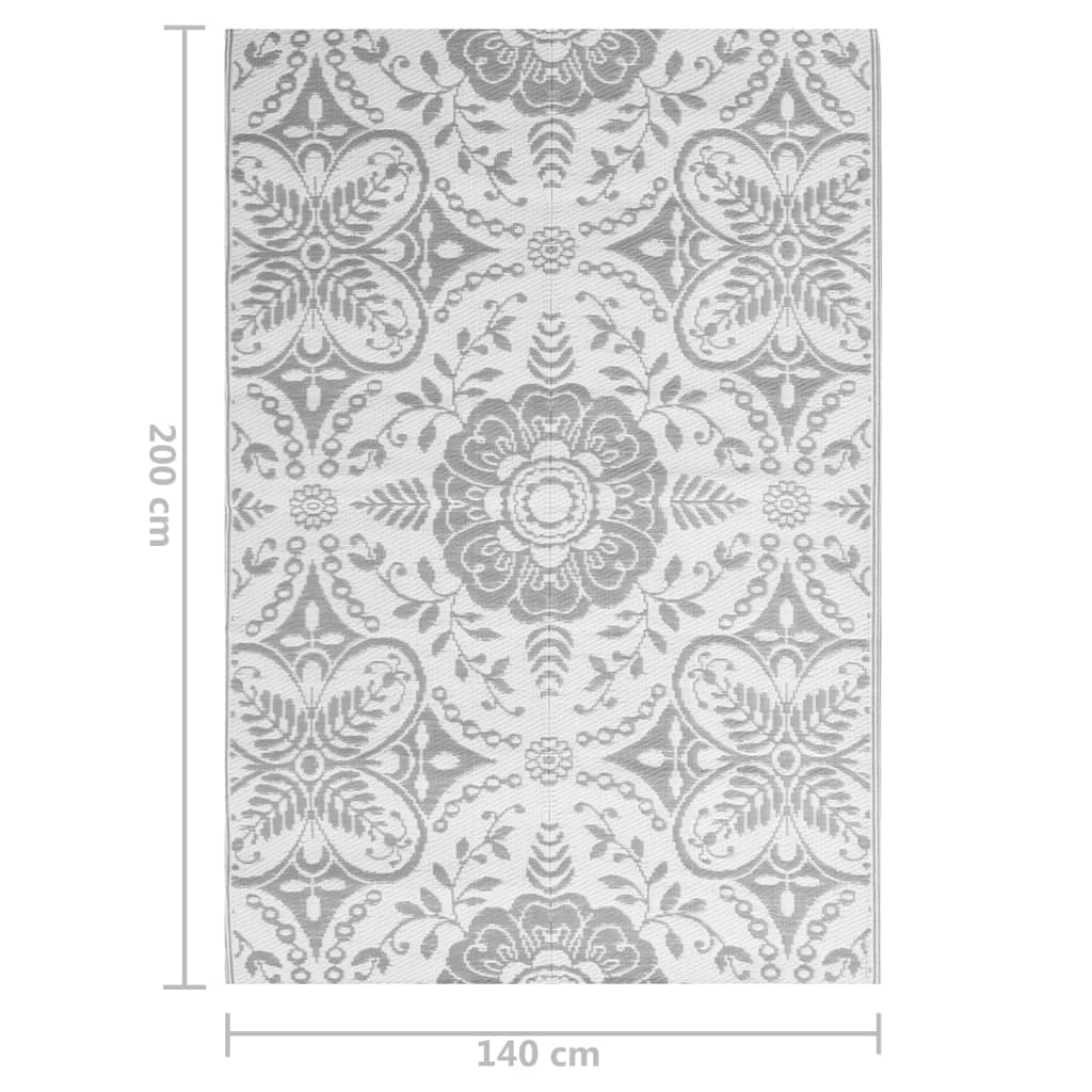 vidaXL Χαλί εξωτερικού χώρου ARAKIL Ανοιχτό γκρι 140x200 cm PP