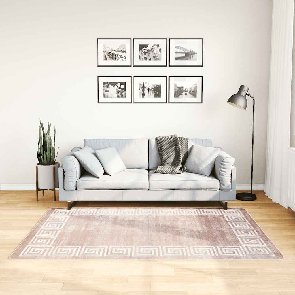 vidaXL Χαλί Πλενόμενο Αντιολισθητικό Μπεζ 120 x 180 εκ.