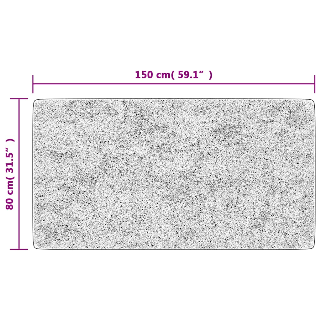 vidaXL Χαλί Πλενόμενο Αντιολισθητικό Μαύρο / Λευκό 80 x 150 εκ.