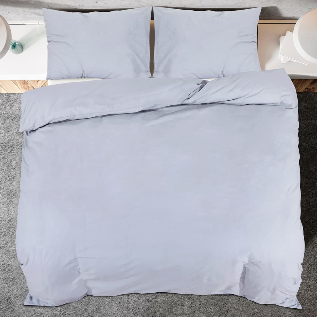 vidaXL Σετ Παπλωματοθήκης Γκρι 240 x 220 εκ. Ελαφρύ Ύφασμα Μικροϊνών