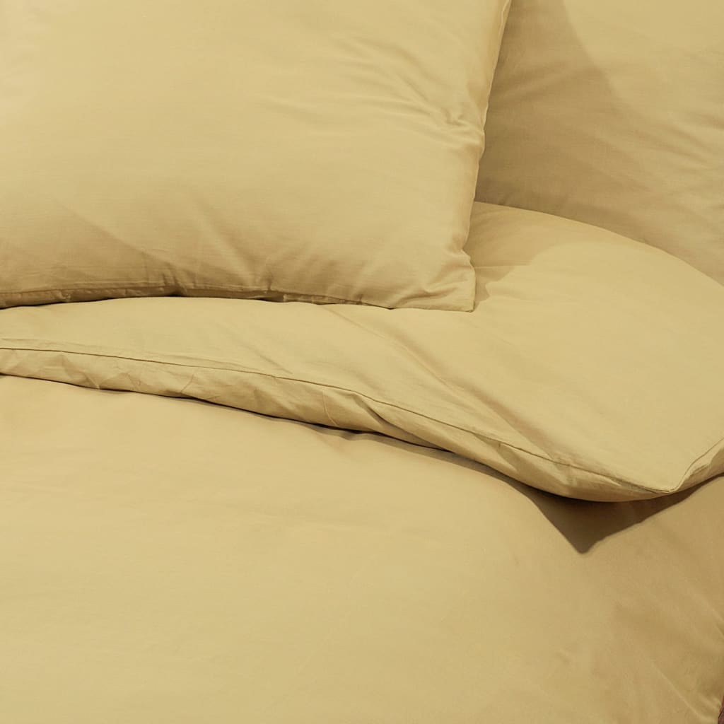 Σετ Παπλωματοθήκη vidaXL Taupe 135x200 εκ. Βαμβακερό