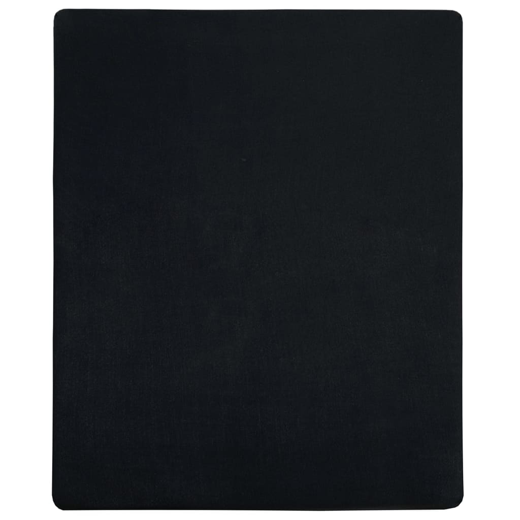 vidaXL Σεντόνια με Λάστιχο 2 τεμ. Μαύρα 140x200 εκ. Βαμβακερό Ζέρσεϊ