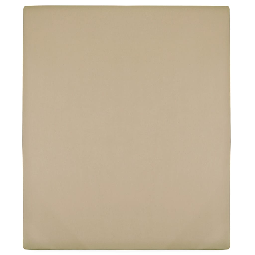 vidaXL Σεντόνια με Λάστιχο 2 τεμ. Taupe 140x200 εκ. Βαμβακερό Ζέρσεϊ