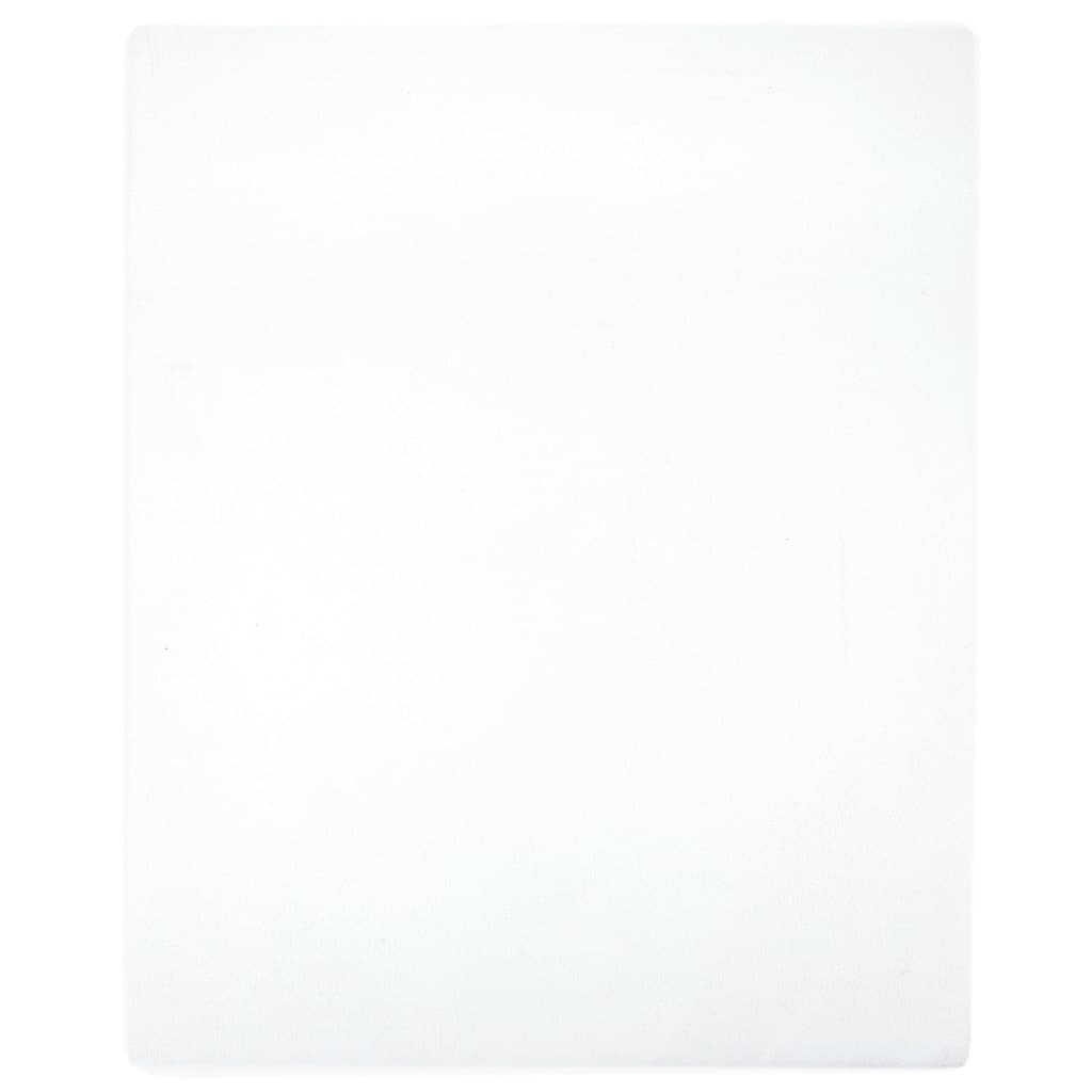 vidaXL Σεντόνια με Λάστιχο 2 τεμ. Λευκά 160x200 εκ. Βαμβακερό Ζέρσεϊ